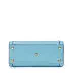 Bolso de hombro pequeño Diana Bamboo Tote de piel de becerro azul pequeño