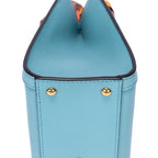 Bolso de hombro pequeño Diana Bamboo Tote de piel de becerro azul pequeño