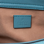 Bolso de hombro pequeño Diana Bamboo Tote de piel de becerro azul pequeño