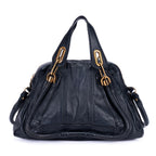 Shoulder Bag Medium Paraty Medium Navy Grained Calfskin Leather