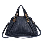 Shoulder Bag Medium Paraty Medium Navy Grained Calfskin Leather