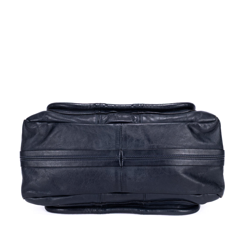 Shoulder Bag Medium Paraty Medium Navy Grained Calfskin Leather