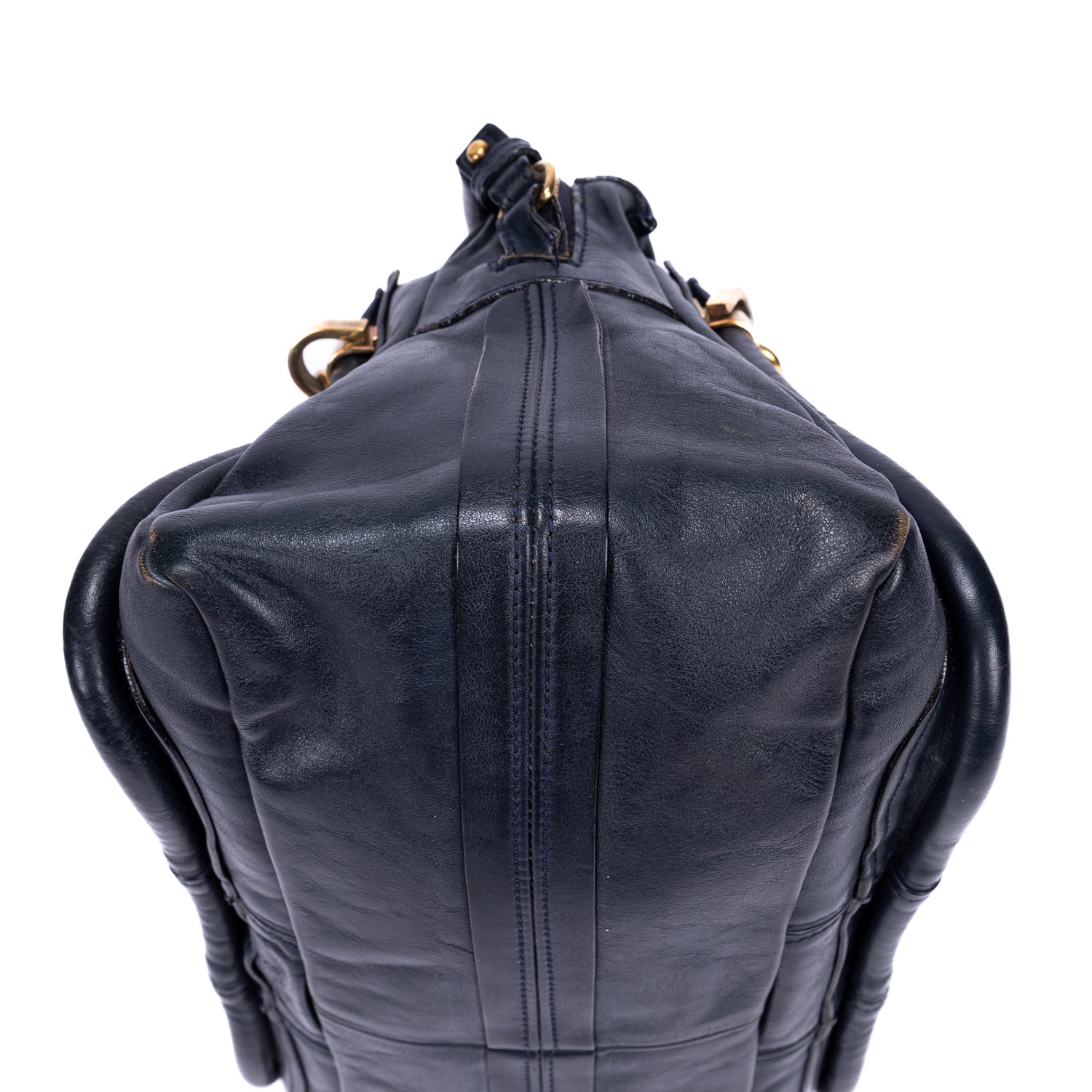 Shoulder Bag Medium Paraty Medium Navy Grained Calfskin Leather
