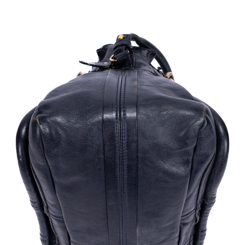 Shoulder Bag Medium Paraty Medium Navy Grained Calfskin Leather