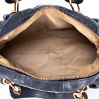 Shoulder Bag Medium Paraty Medium Navy Grained Calfskin Leather