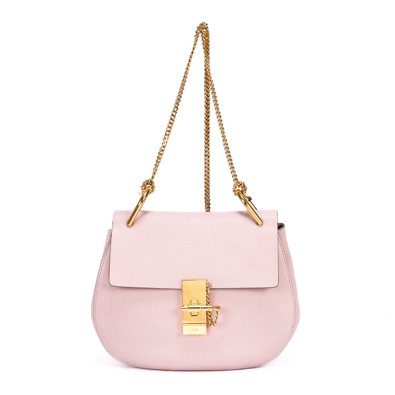 Bolso de hombro Drew Crossbody de piel de becerro granulada rosa