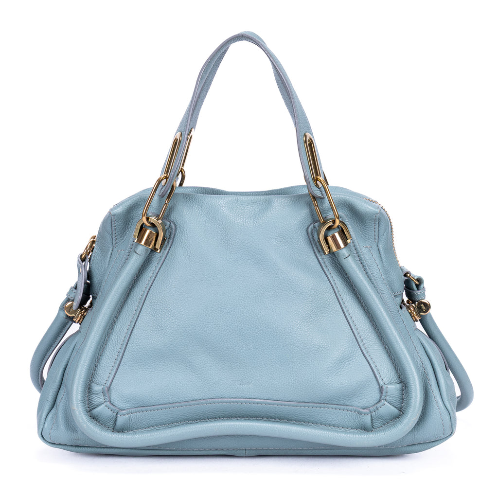 Shoulder Bag Medium Paraty Medium Light Blue Grained Calfskin Leather