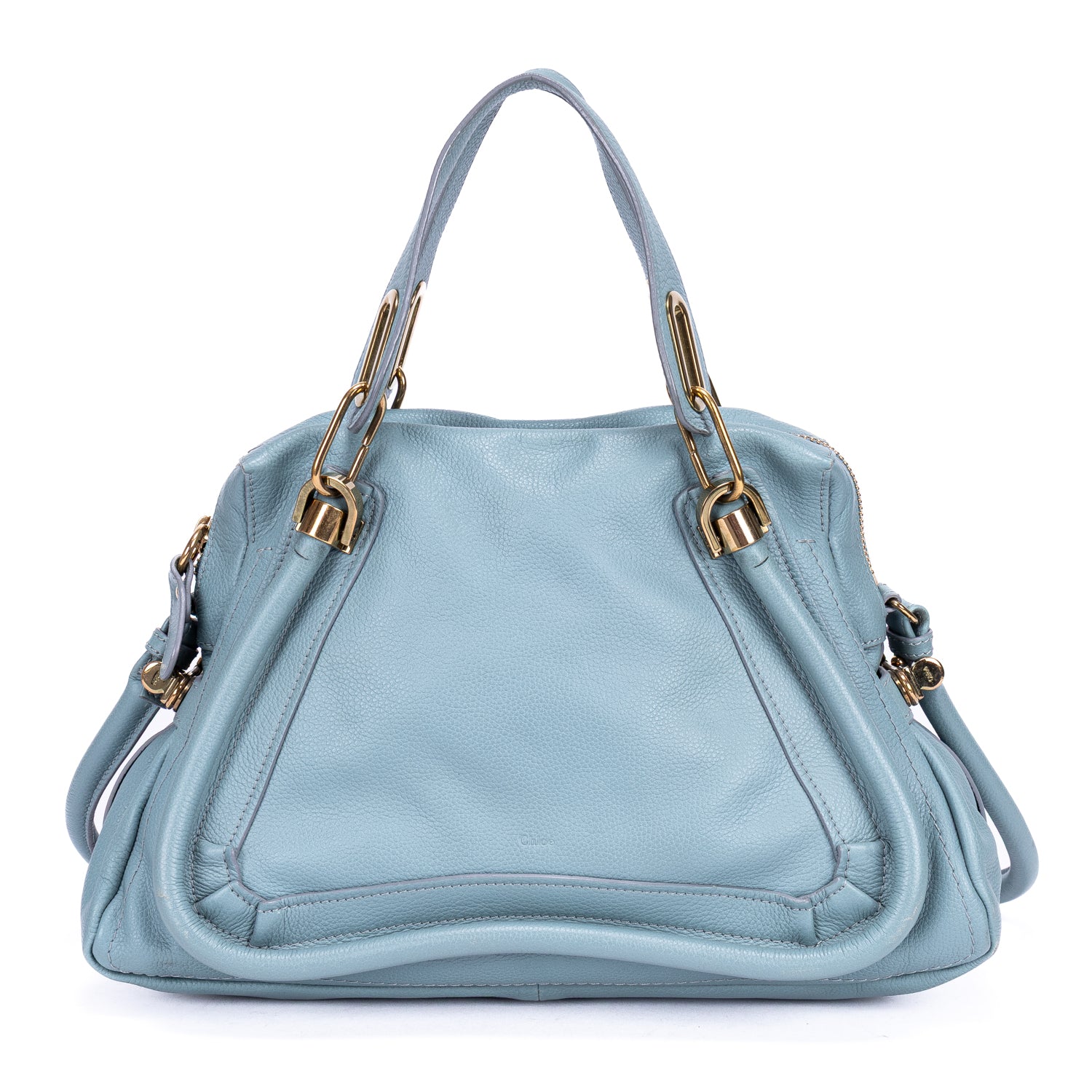 Shoulder Bag Medium Paraty Medium Light Blue Grained Calfskin Leather