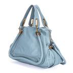 Shoulder Bag Medium Paraty Medium Light Blue Grained Calfskin Leather