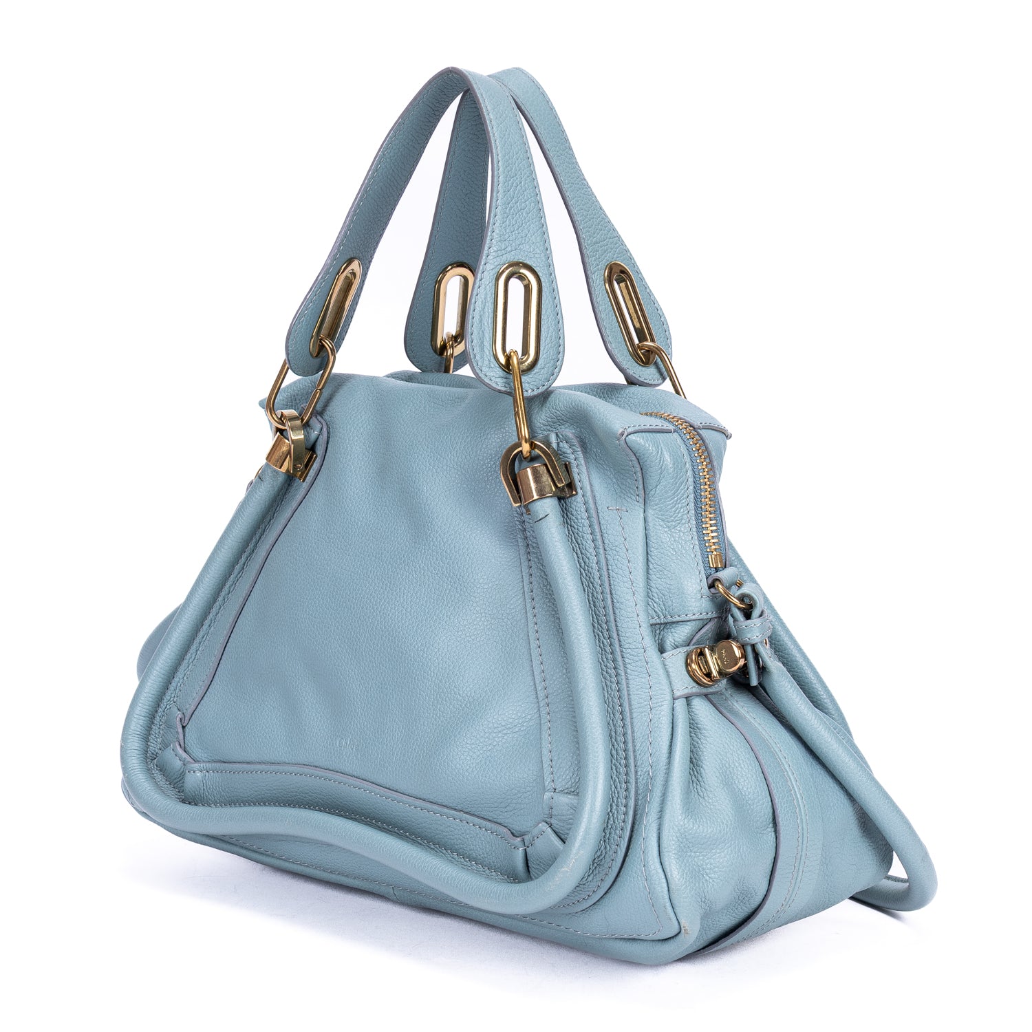 Shoulder Bag Medium Paraty Medium Light Blue Grained Calfskin Leather