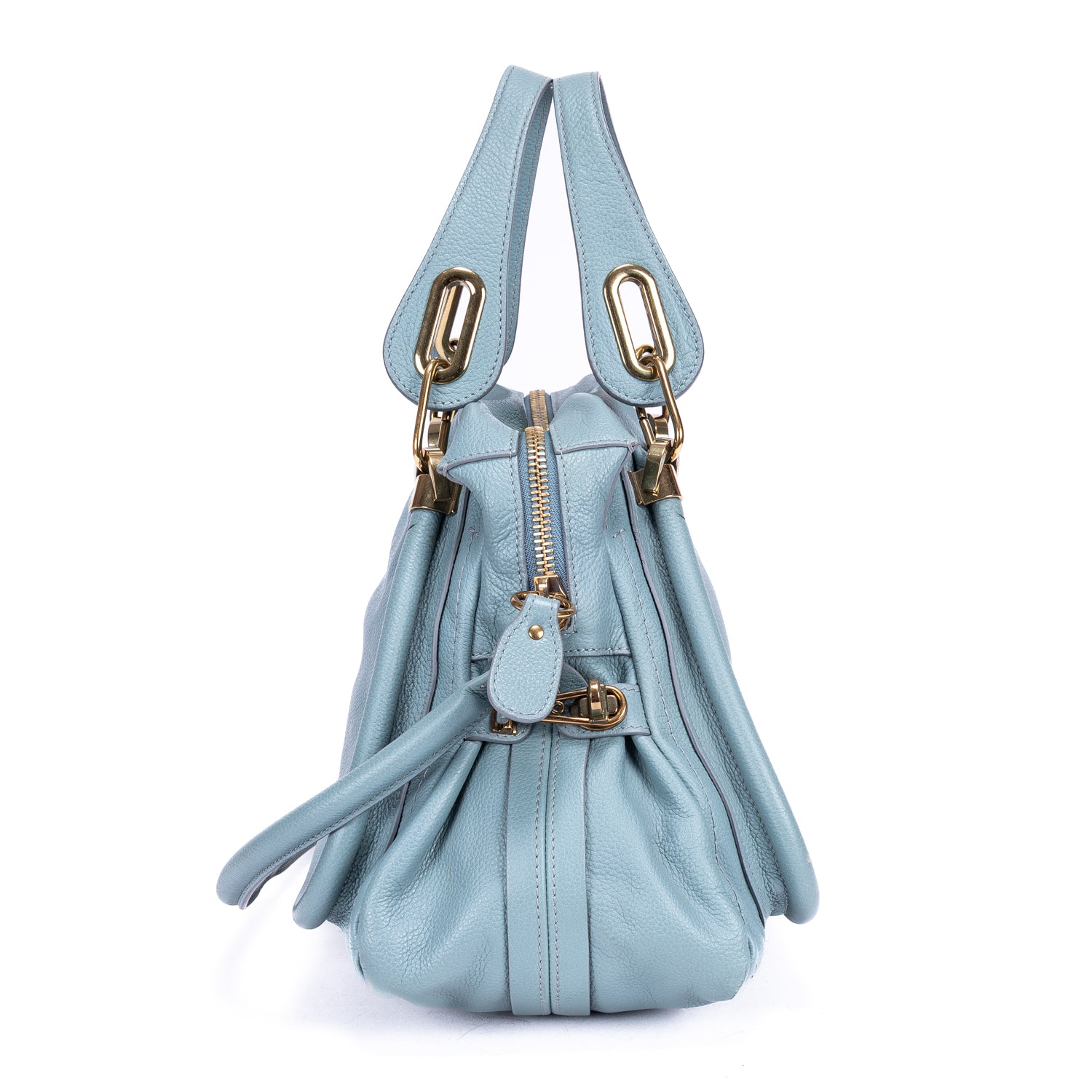 Shoulder Bag Medium Paraty Medium Light Blue Grained Calfskin Leather