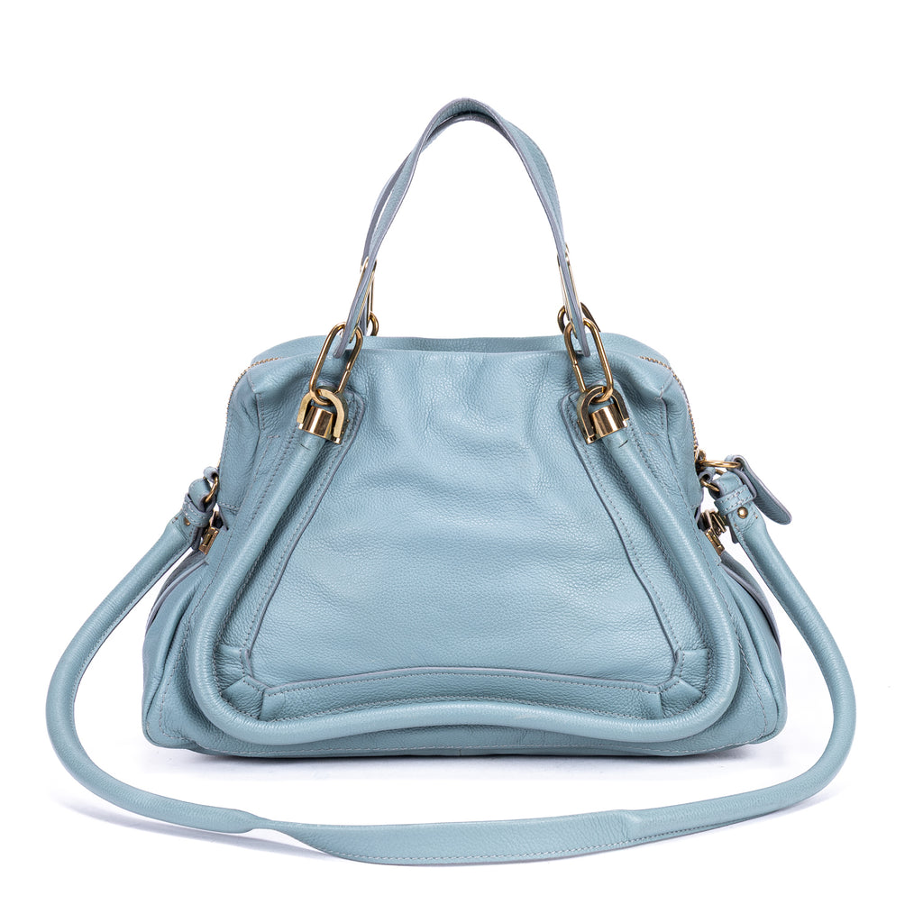 Shoulder Bag Medium Paraty Medium Light Blue Grained Calfskin Leather