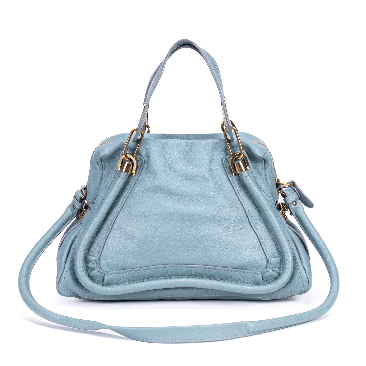 Shoulder Bag Medium Paraty Medium Light Blue Grained Calfskin Leather