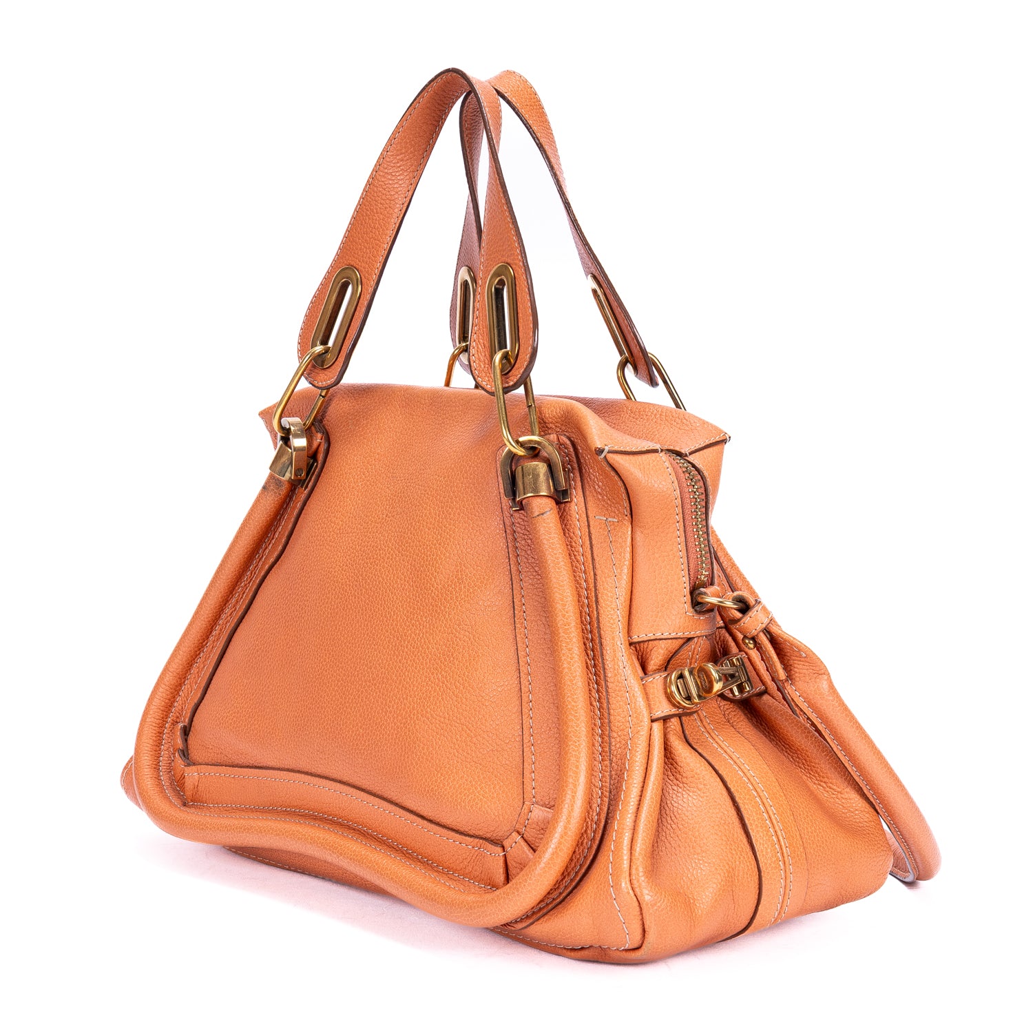 Shoulder Bag Medium Paraty Medium Orange Grained Calfskin Leather