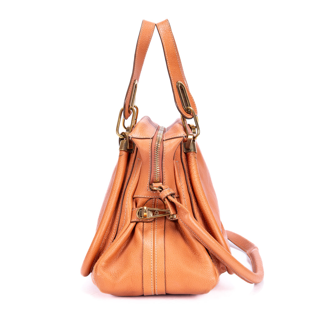 Shoulder Bag Medium Paraty Medium Orange Grained Calfskin Leather