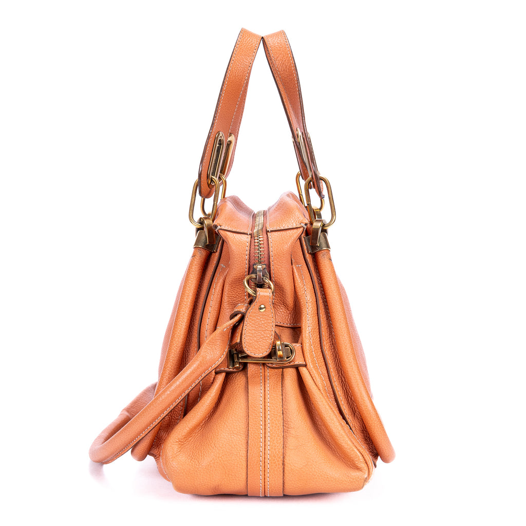 Shoulder Bag Medium Paraty Medium Orange Grained Calfskin Leather