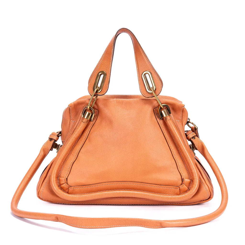 Bolso de Hombro Mediano Paraty Mediano Naranja Piel de Becerro Granulada