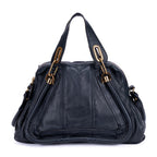 Shoulder Bag Medium Paraty Medium Navy Grained Calfskin Leather