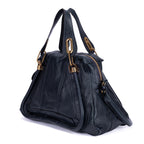 Shoulder Bag Medium Paraty Medium Navy Grained Calfskin Leather