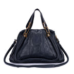 Shoulder Bag Medium Paraty Medium Navy Grained Calfskin Leather