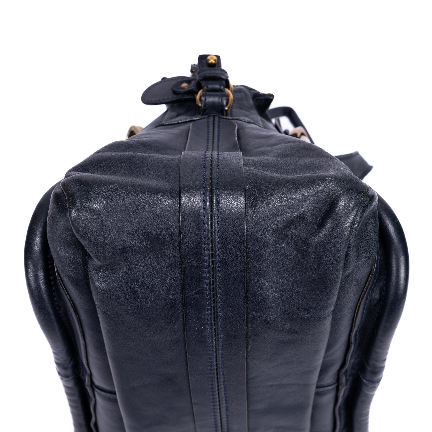 Shoulder Bag Medium Paraty Medium Navy Grained Calfskin Leather