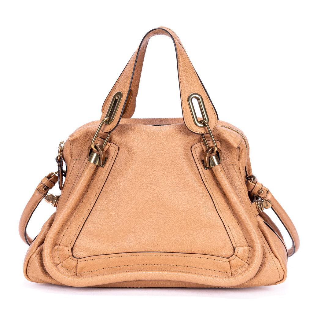 Sac porté épaule Paraty moyen en cuir de veau grainé beige