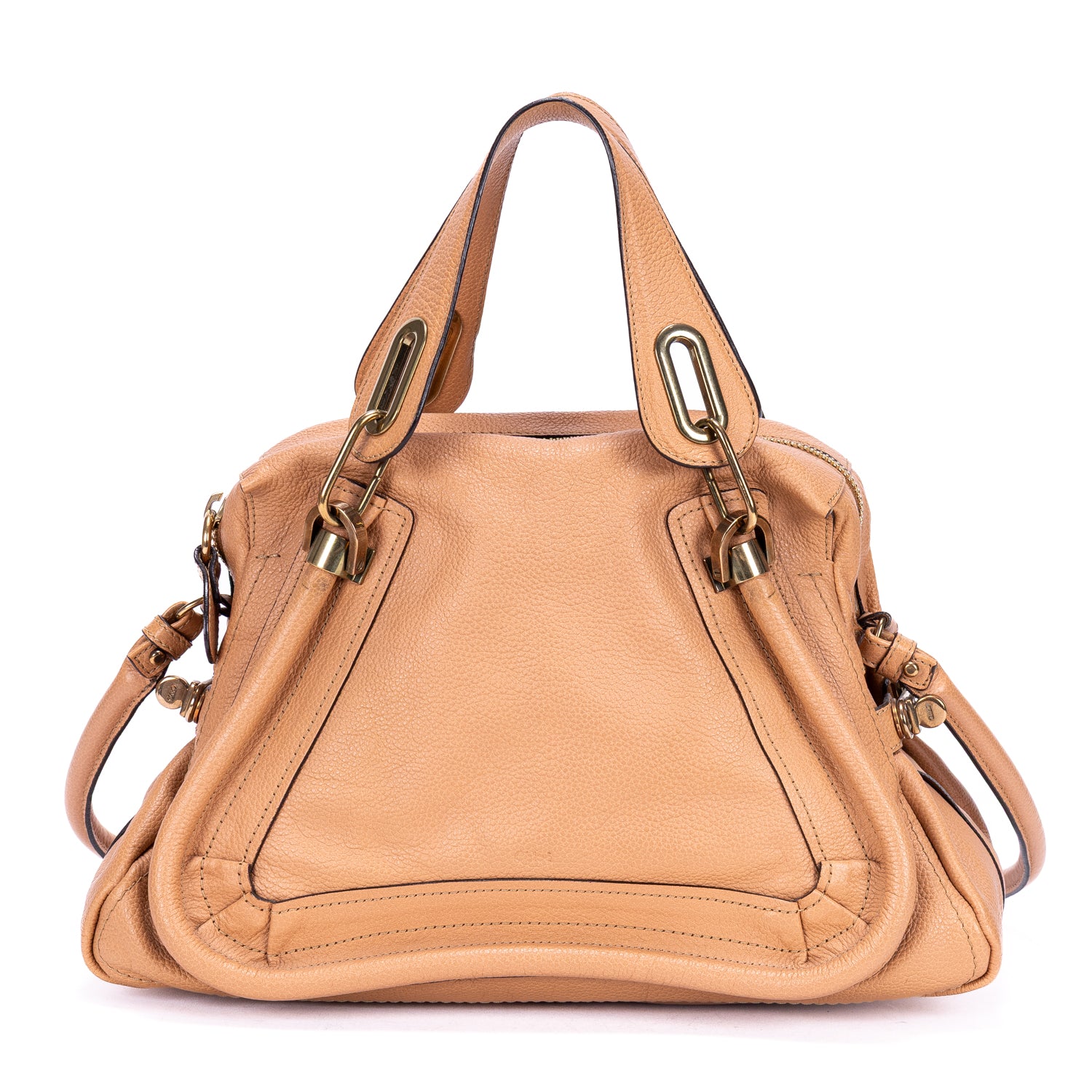Sac porté épaule Paraty moyen en cuir de veau grainé beige