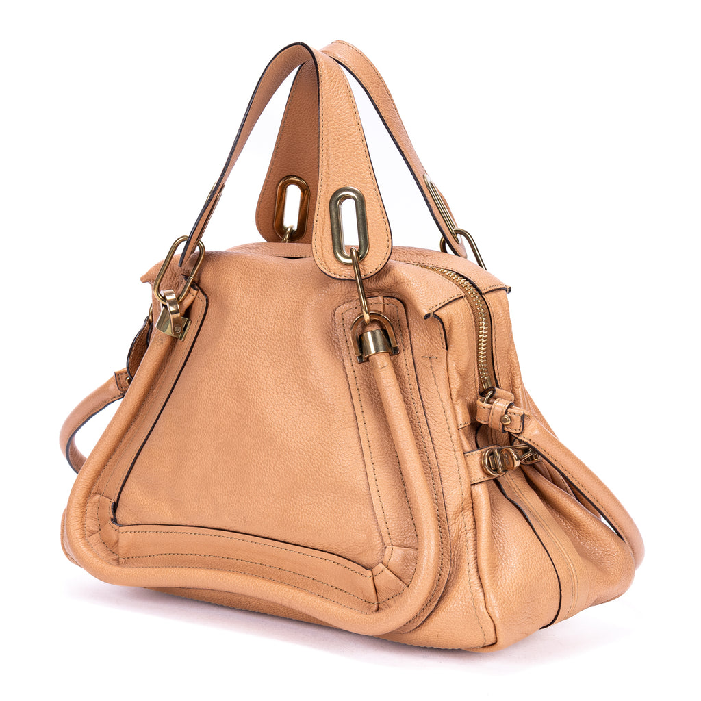 Sac porté épaule Paraty moyen en cuir de veau grainé beige