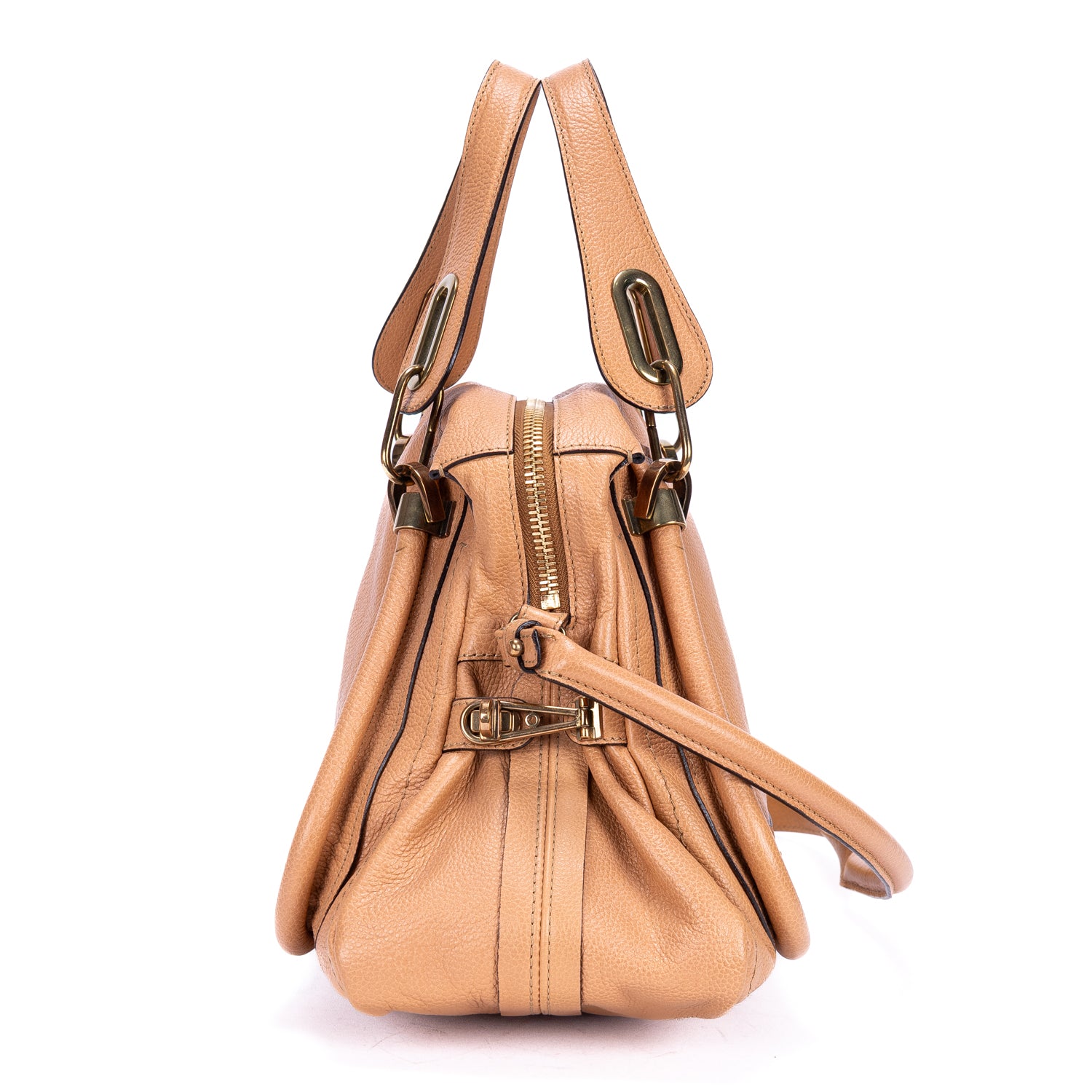 Sac porté épaule Paraty moyen en cuir de veau grainé beige