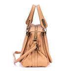 Sac porté épaule Paraty moyen en cuir de veau grainé beige