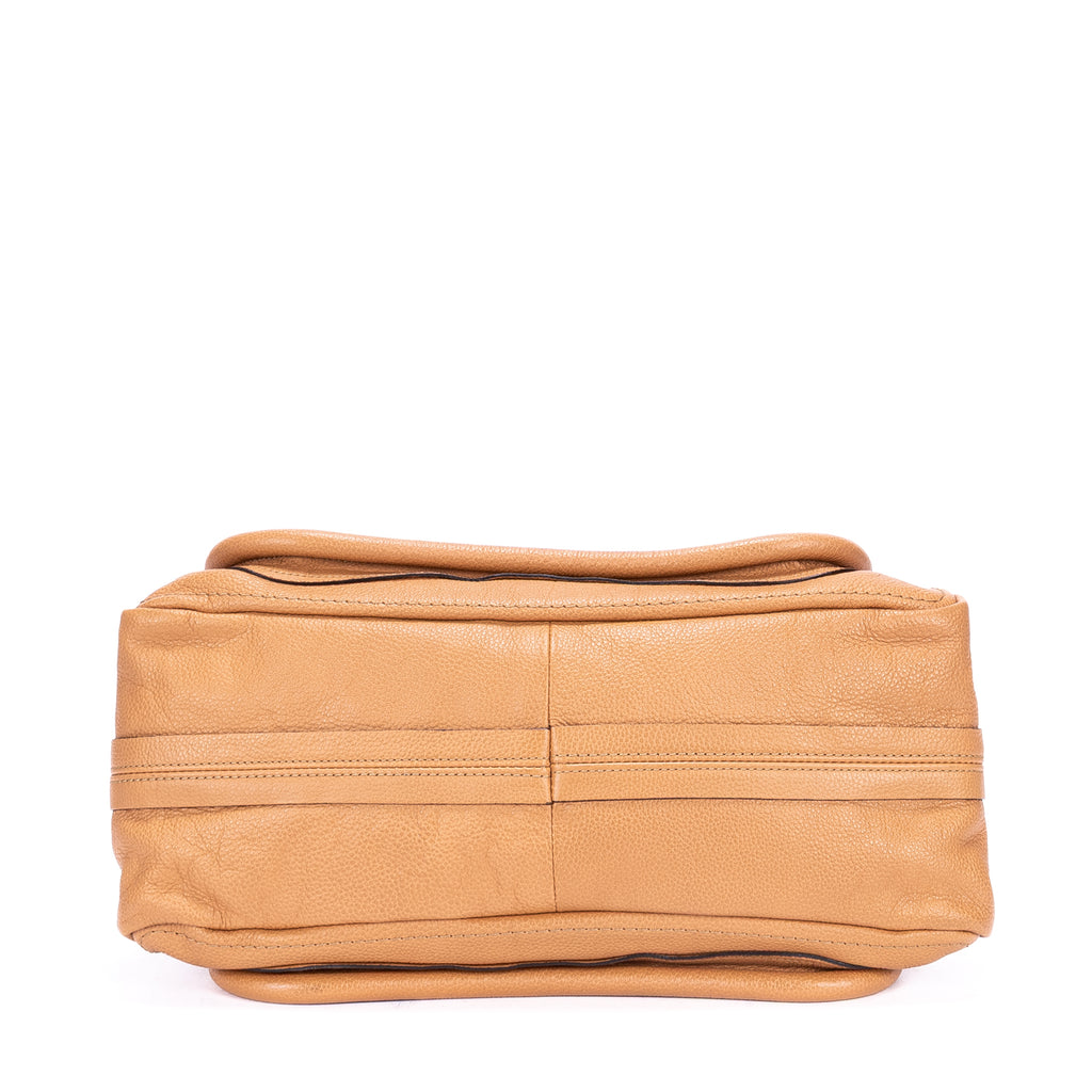 Sac porté épaule Paraty moyen en cuir de veau grainé beige
