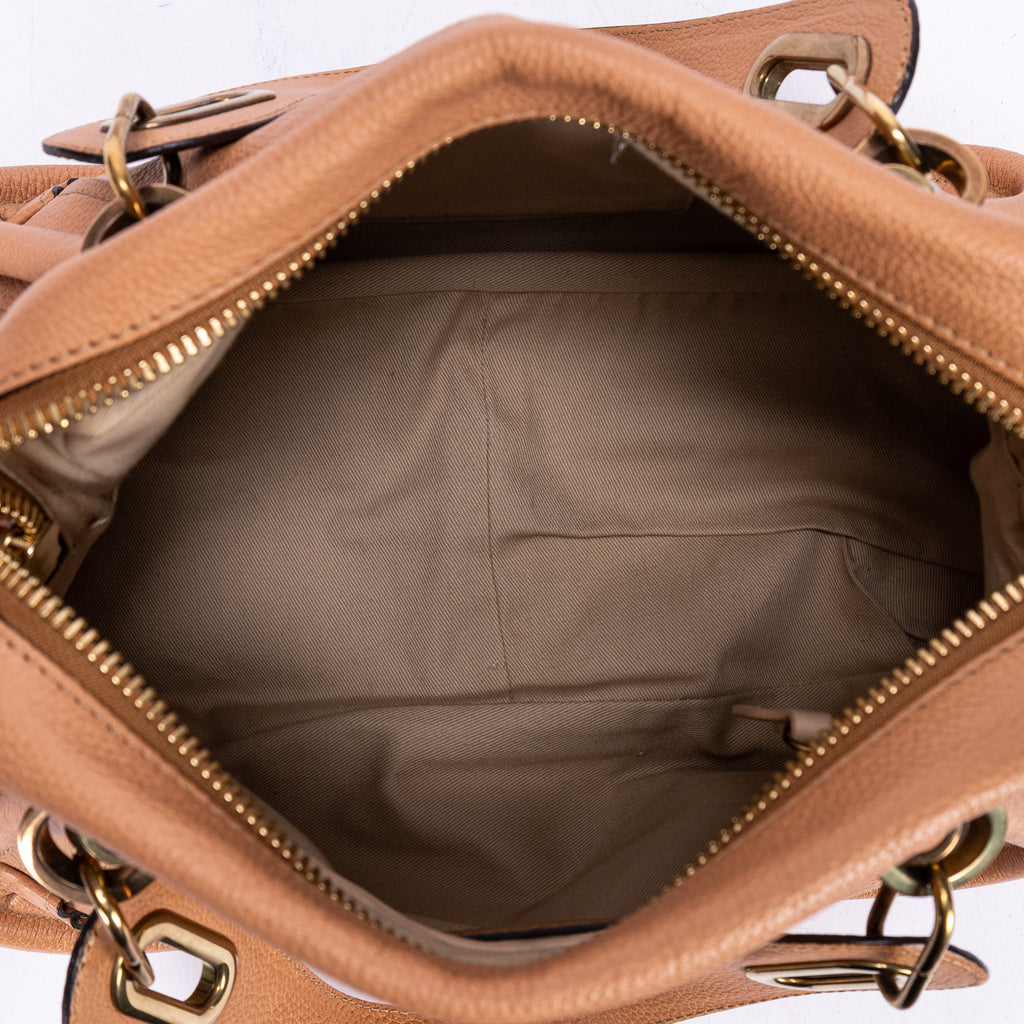 Sac porté épaule Paraty moyen en cuir de veau grainé beige