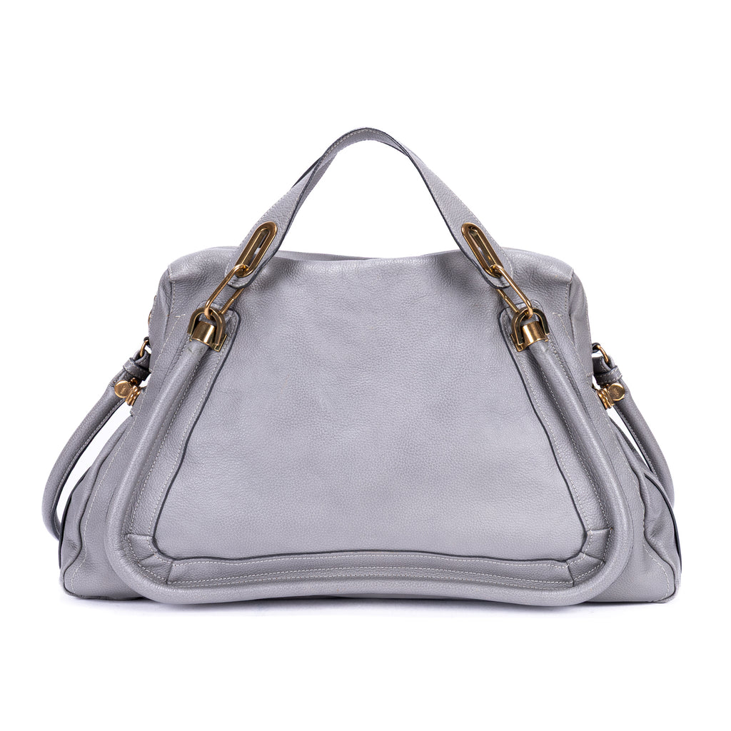 Shoulder Bag Large Paraty Large Grey Grained Calfskin Leather