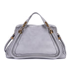 Shoulder Bag Large Paraty Large Grey Grained Calfskin Leather