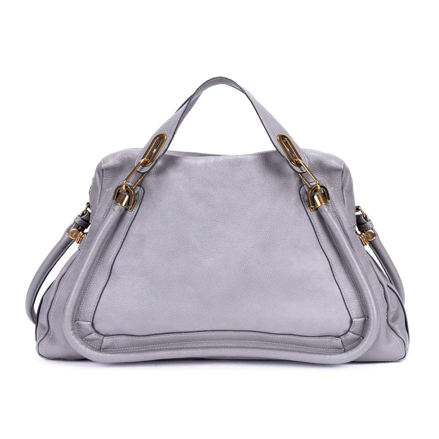 Shoulder Bag Large Paraty Large Grey Grained Calfskin Leather