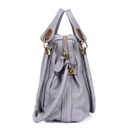 Shoulder Bag Large Paraty Large Grey Grained Calfskin Leather