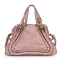 Sac à bandoulière Paraty moyen en cuir de veau grainé rose foncé