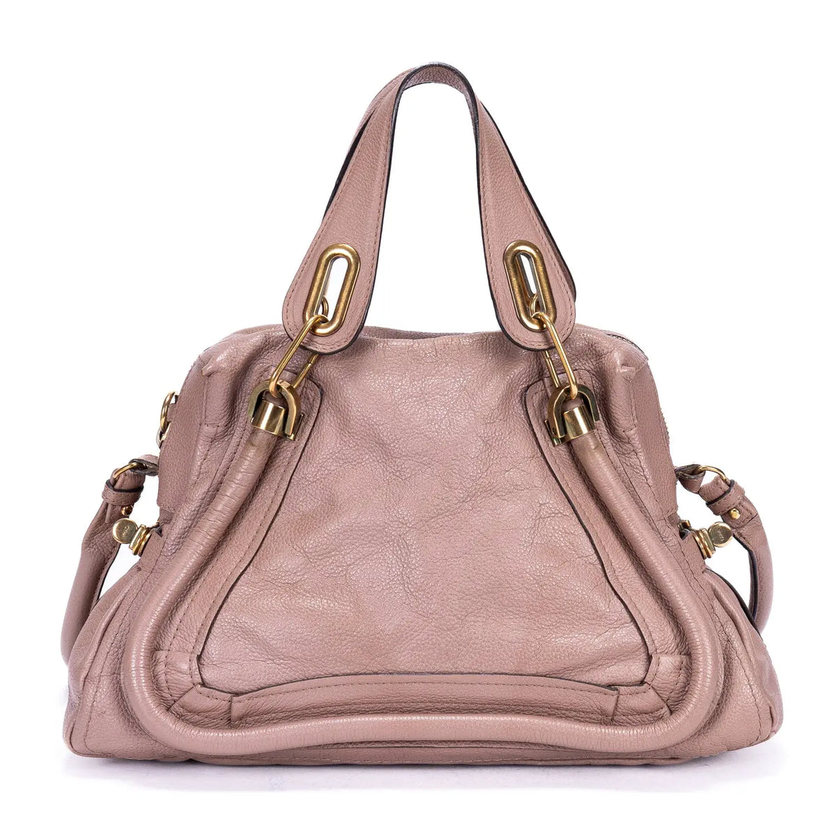 Sac à bandoulière Paraty moyen en cuir de veau grainé rose foncé