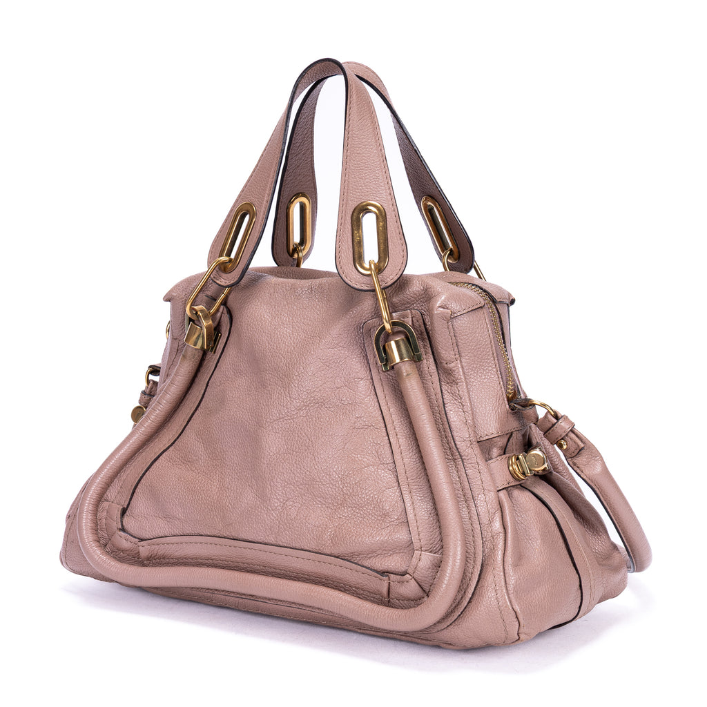 Shoulder Bag Medium Paraty Medium Dark Pink Grained Calfskin Leather