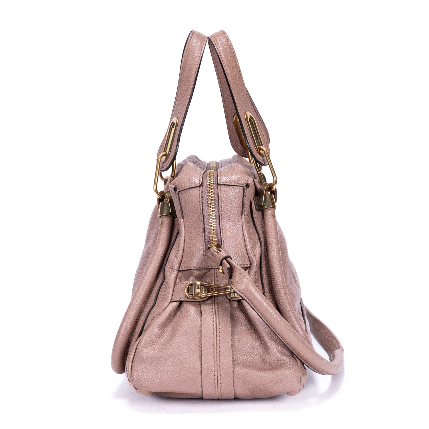 Shoulder Bag Medium Paraty Medium Dark Pink Grained Calfskin Leather