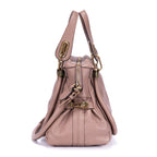 Shoulder Bag Medium Paraty Medium Dark Pink Grained Calfskin Leather