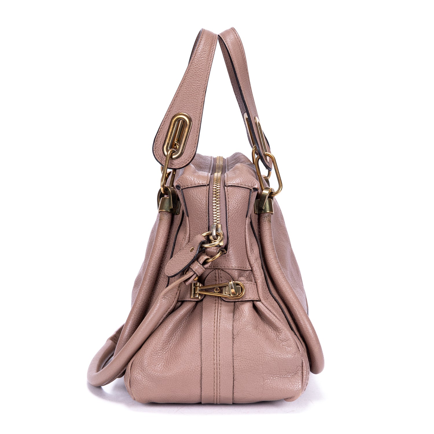 Shoulder Bag Medium Paraty Medium Dark Pink Grained Calfskin Leather
