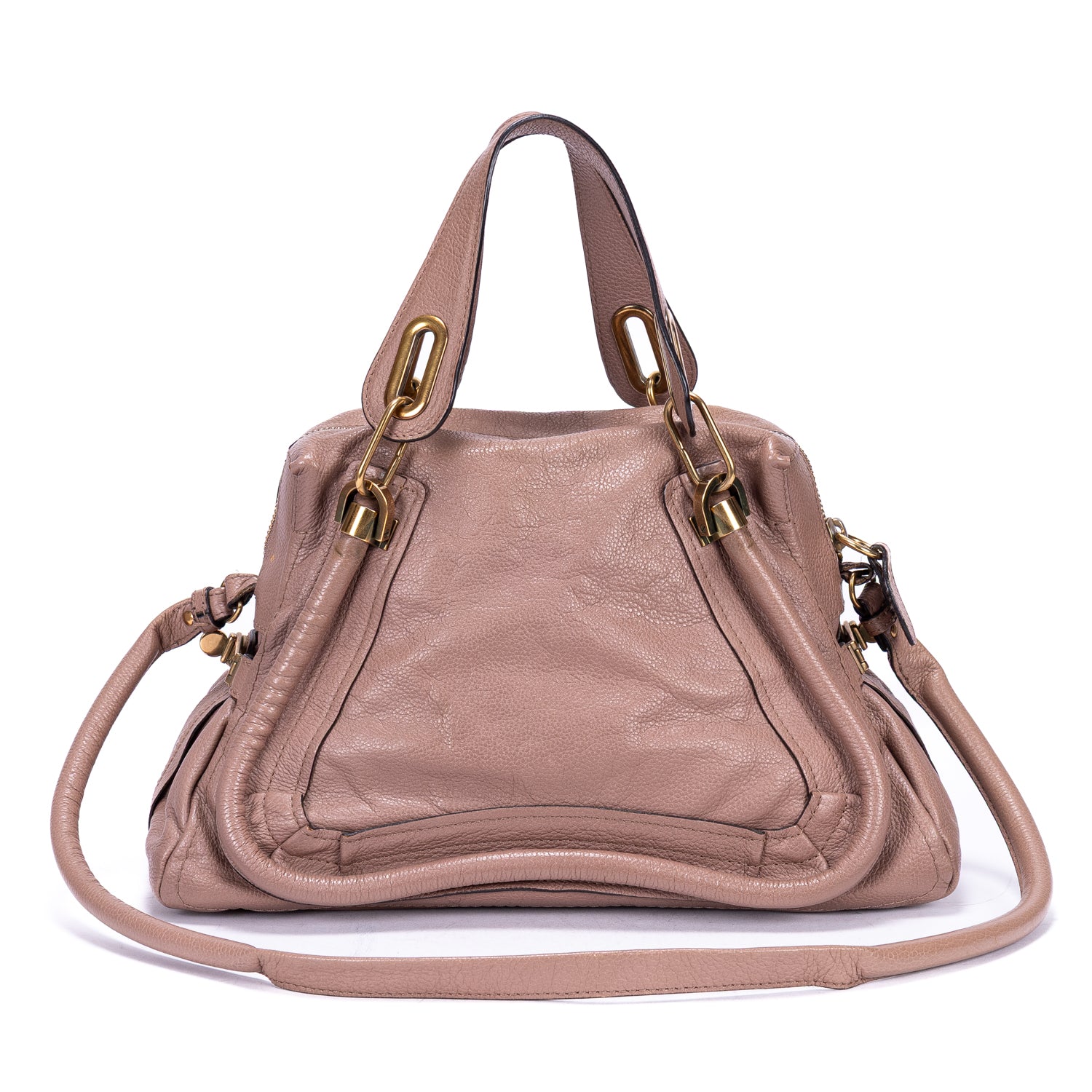 Shoulder Bag Medium Paraty Medium Dark Pink Grained Calfskin Leather