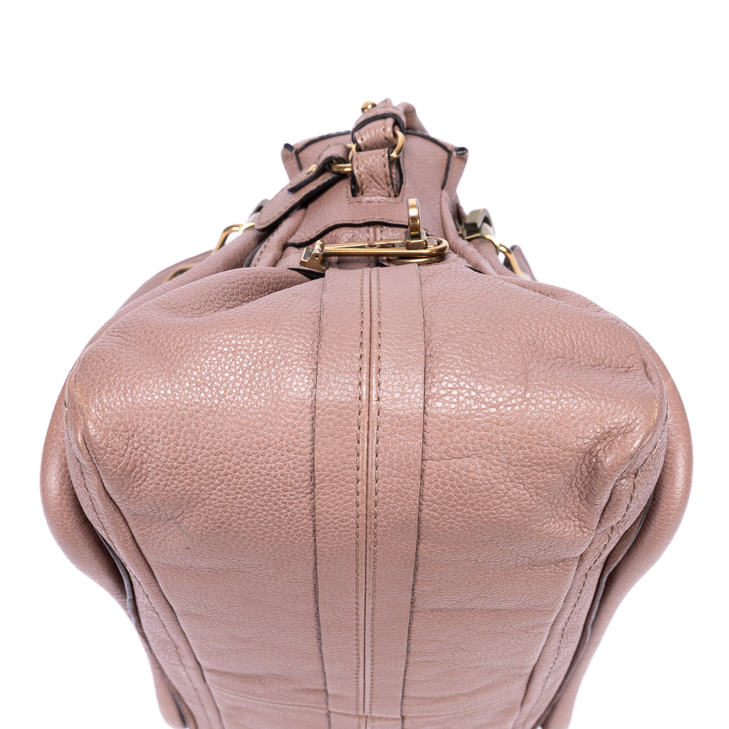 Shoulder Bag Medium Paraty Medium Dark Pink Grained Calfskin Leather
