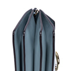 Bandolera Faye de piel de becerro lisa azul