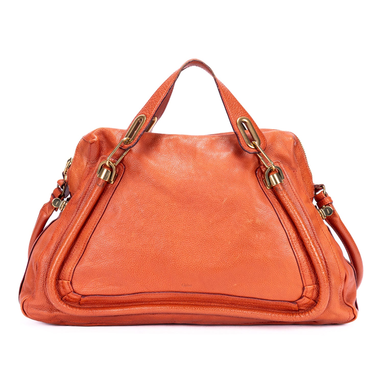 Handbag Medium Paraty Medium Orange Grained Calfskin Leather