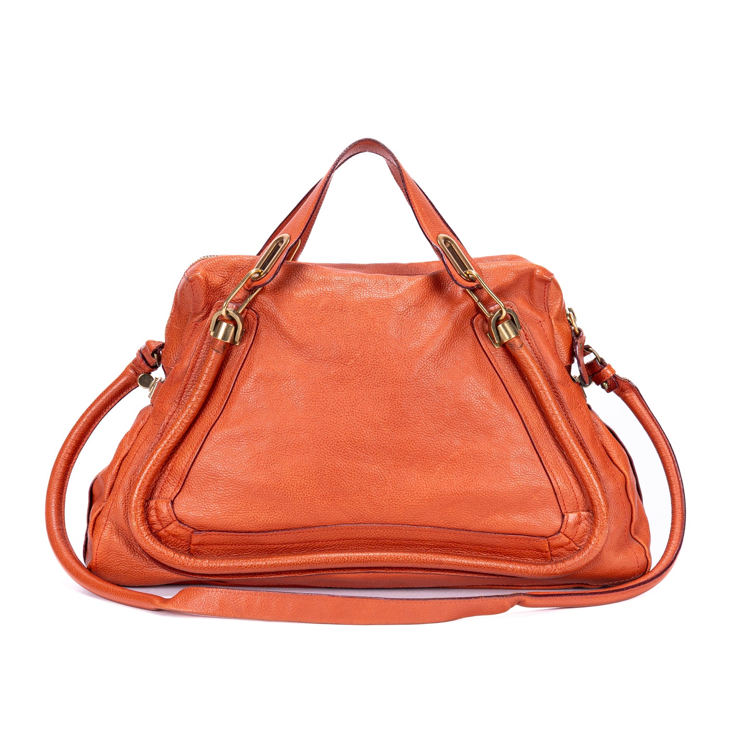 Handbag Medium Paraty Medium Orange Grained Calfskin Leather