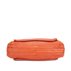 Bolso de mano mediano Paraty de piel de becerro granulada naranja