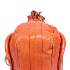 Bolso de mano mediano Paraty de piel de becerro granulada naranja