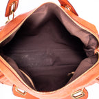 Bolso de mano mediano Paraty de piel de becerro granulada naranja